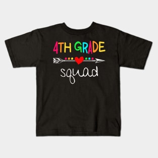 4th Grade Squad Fourth Teacher Student Team Back To School Shirt Kids T-Shirt